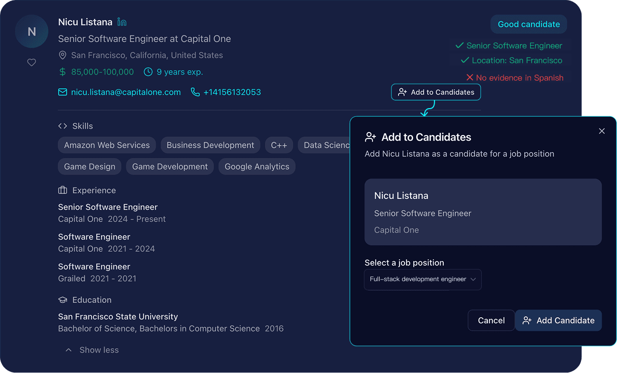 Export Profiles for Evaluation